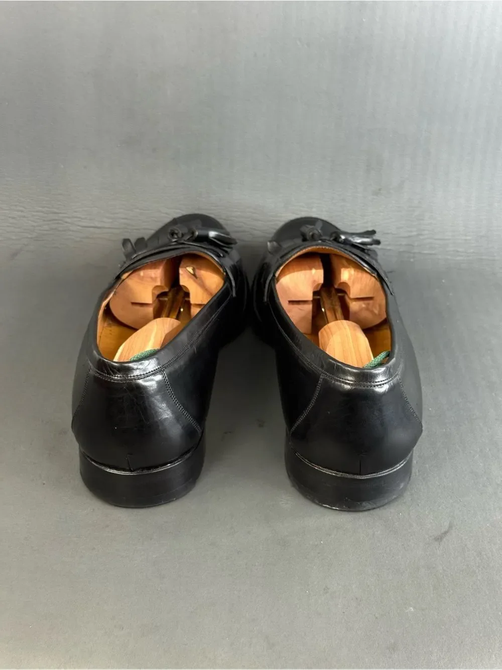 Mezlan Santander black leather kiltie tassel loafer shoes men’s size 10